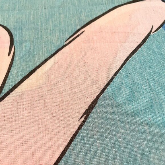 Vtg 2 Disney Winnie The Pooh Piglet Standard Pillow Case Blue White Clouds - Picture 4 of 16